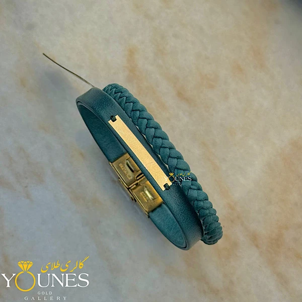 دستبند چرم L222 طلا لیزری